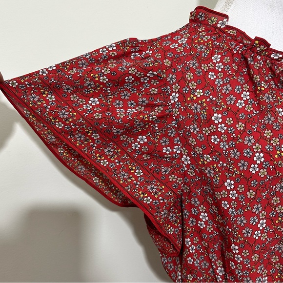 NWOT MAX STUDIO || Floral Flutter-Sleeve Maxi Dress Sz Xl - Picture 12 of 14